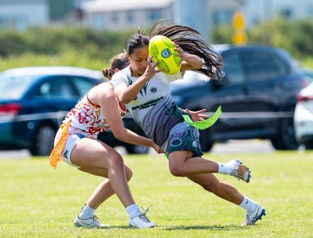 Players contesting the ball