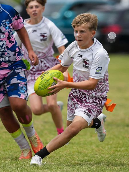 Tag football player running